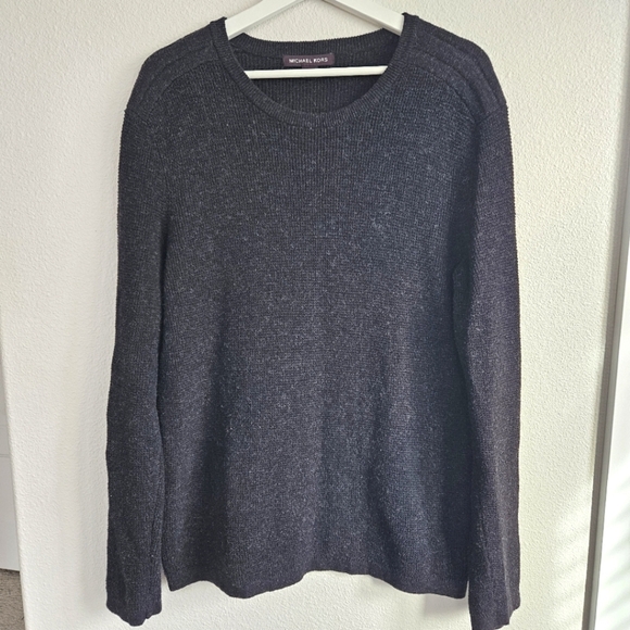 Michael Kors Men's Sweater Wool Blend Crewneck Pullover Medium Long Sleeve Black - Picture 1 of 9